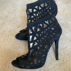 Strappy black heels